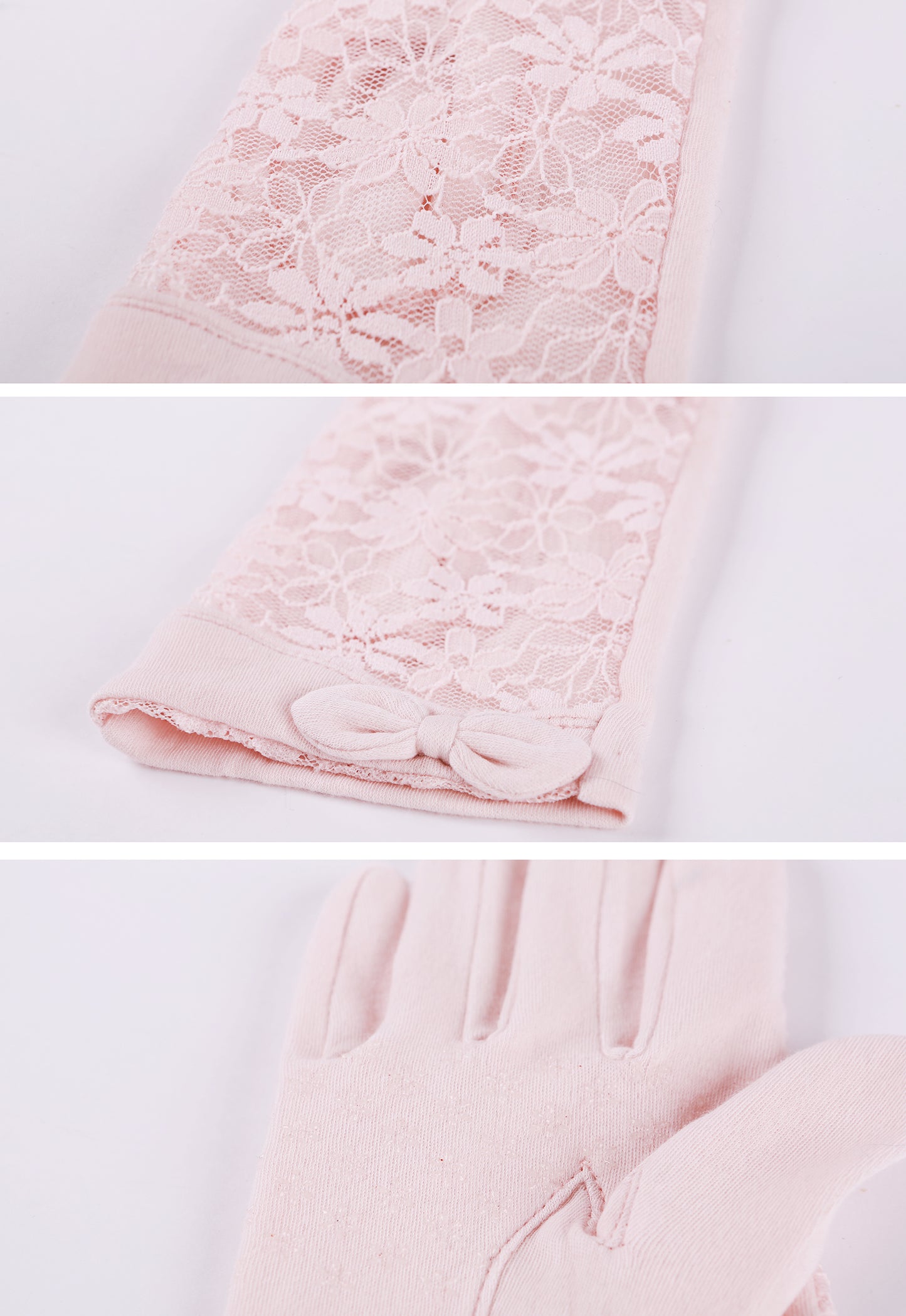 Lace Bow Gloves for Women Sun Uv Protection Gloves