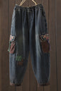 Women Jeans Denim Loose Elastic Waist Pant
