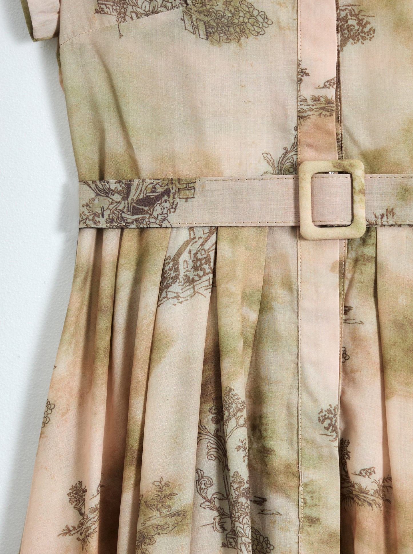 The Gallery Stroll Printed Belted Midi Dress