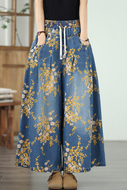 Women's Wide Leg Jeans Drawstring Pants