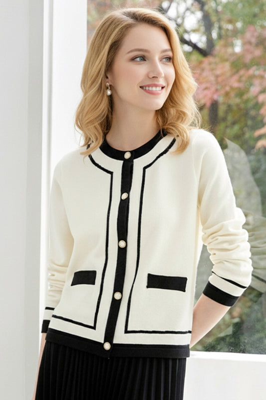 Women's Cardigan Long Sleeve Tops Striped Sweater