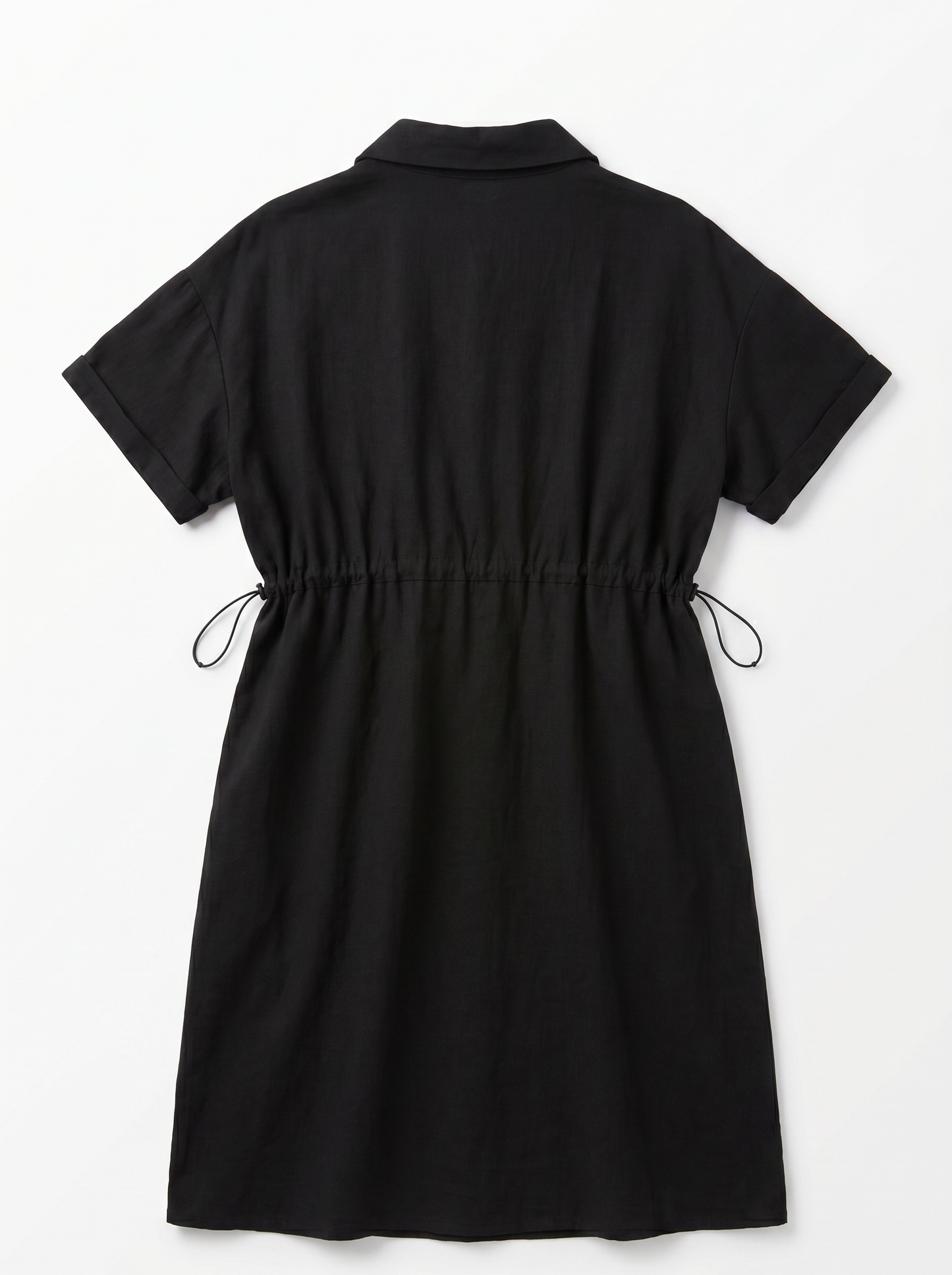 Black Tie-Waist Shirt Dress