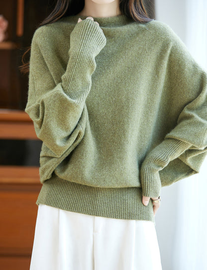 28723 Women's Batwing Sleeve Knit Sweater - LAI MENG FIVE CATS