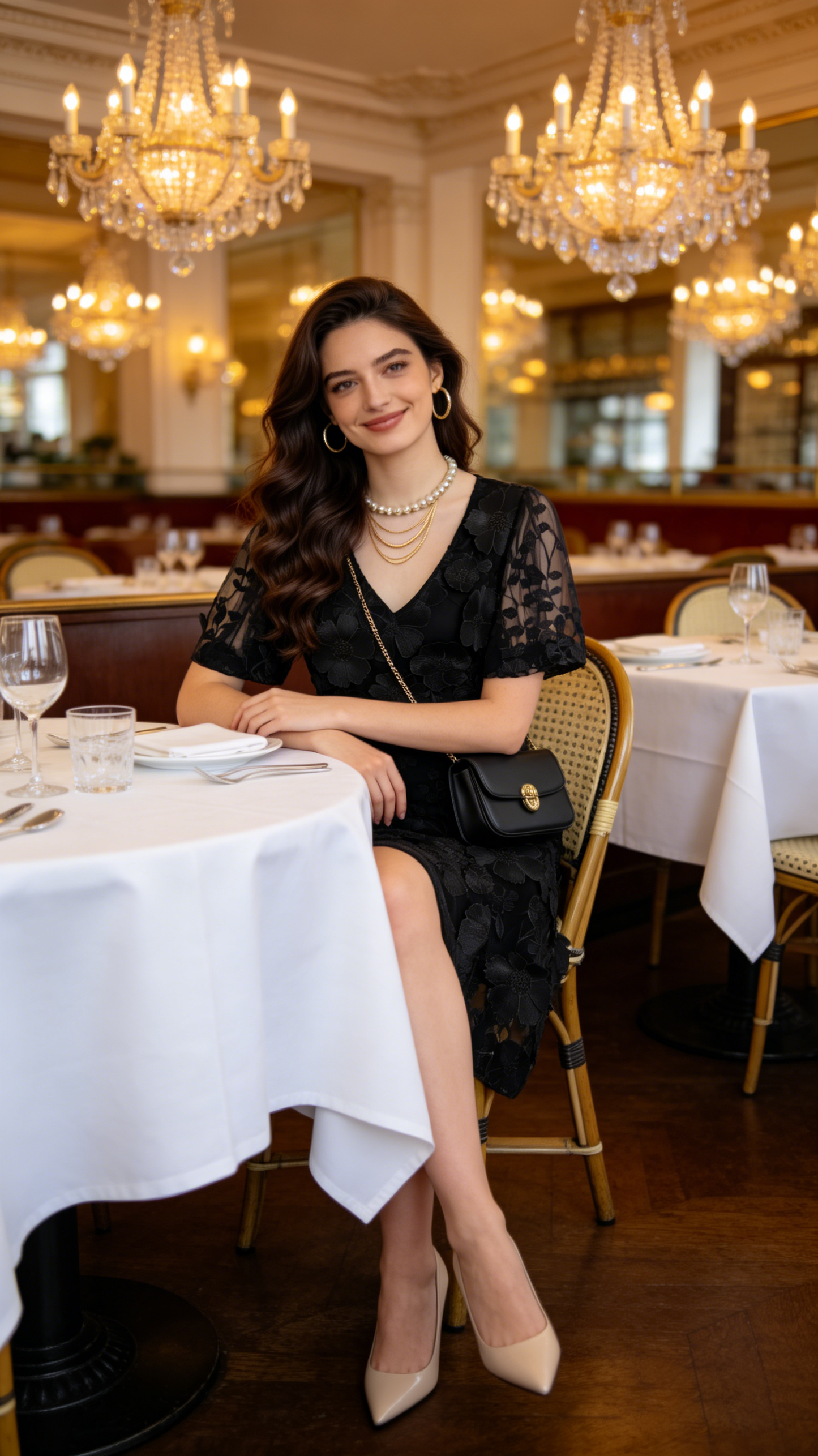 Black 3D Floral Embroidered Cocktail Mini Dress - LAI MENG FIVE CATS
