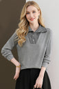 Women's Long Sleeve Sweater Striped Knit Pullover Tops - LAI MENG FIVE CATS