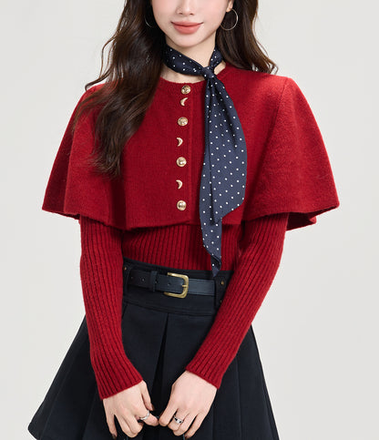 Women's 2 Piece Sets Shawl Cardigan Cape Sweater Knit Tops