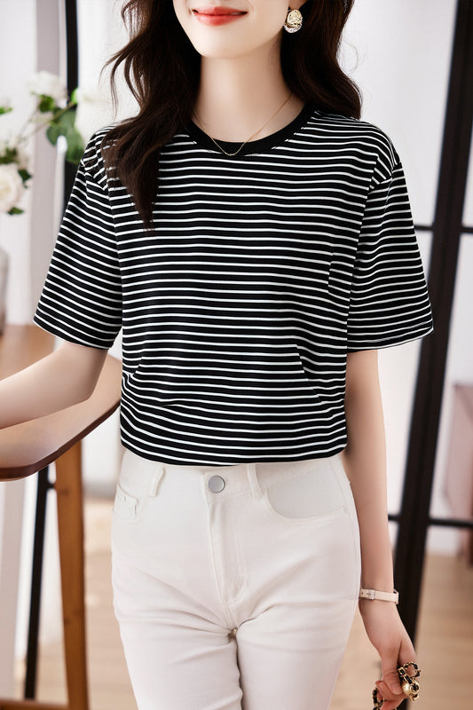 Women's Lightweight Sweater Striped Knit Pullover Tops