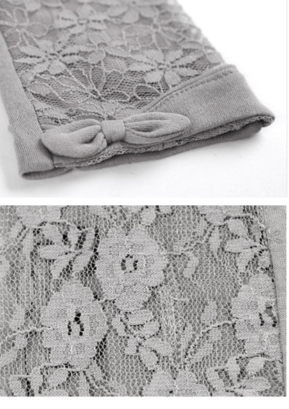 Lace Bow Gloves for Women Sun Uv Protection Gloves