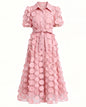 LAI MENG FIVE CATS Pink 3D Floral Midi Dress