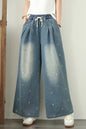 Women's Jeans Elastic Waist Wide Leg Denim Pants