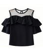Cold Shoulder Chiffon Ruffle Top | Elegant Summer Statement Blouse