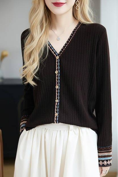 Women's Tribal Ethnic Graphic Sweater Cardigan Knit