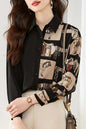 Casual Baroque Print Button Blouse