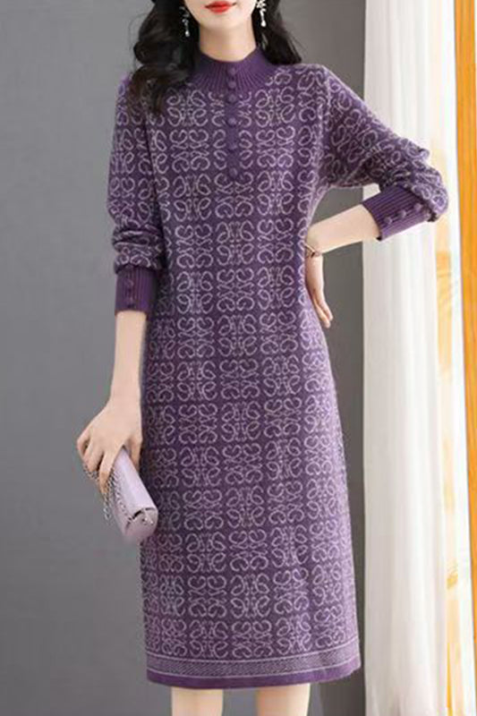 Women's Turtleneck Sweater Chunky Knit Tunic Dress