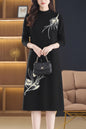 Women's Long Sleeve Sweater Knit Tunic Midi Dress
