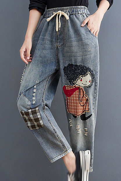 BK-Jeans Denim Elastic Waist with Pocket