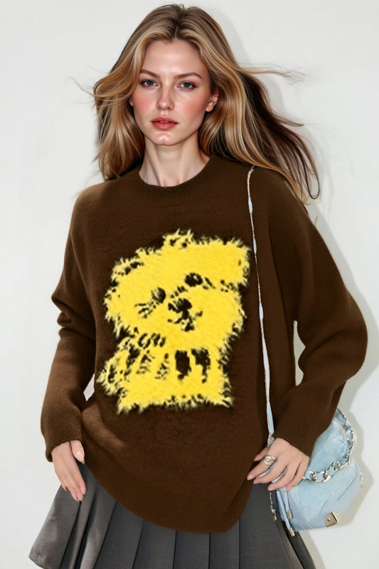 Women's Dog Sweater Fun Graphic Pullover Tops