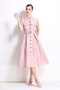 Women's Jacquard Sleeveless Vintage Rockabilly Dress