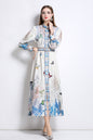 Women‘s Floral Print Button Up Split Maxi Dress