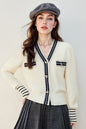 Women's Sweater V-Neck Ribbed Knit Preppy Knitwear