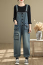 Womens Denim Bib Pants Jumpsuits Jeans Adjustable Strap Overalls
