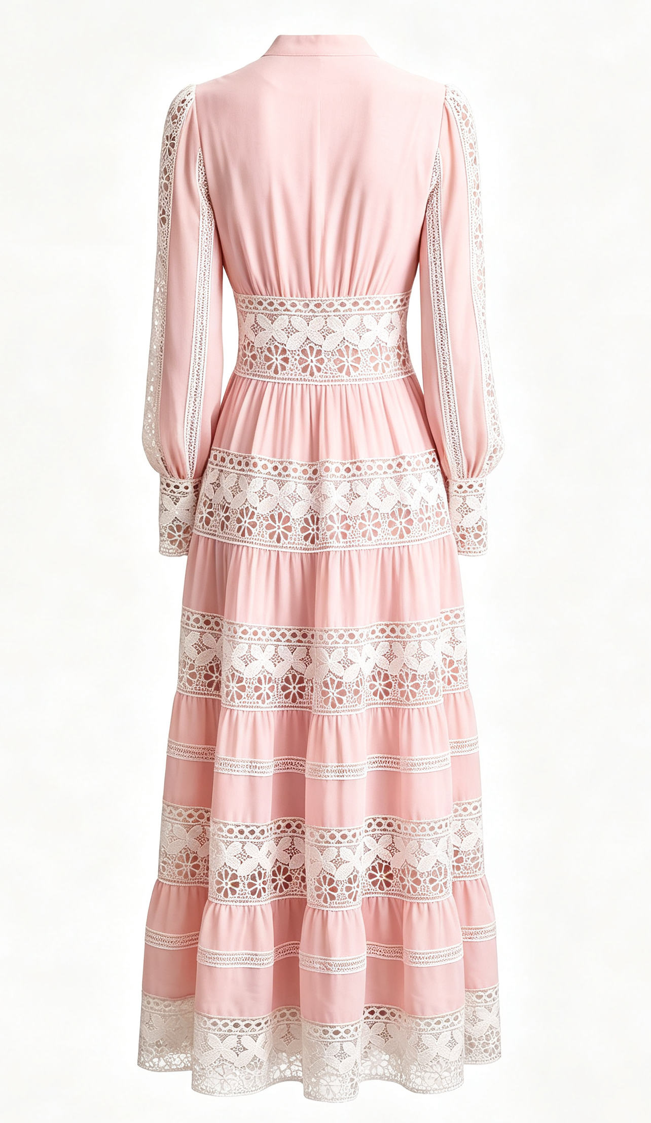 Blush Pink Lace Tiered Maxi Dress – Elegant Early Fall Occasion Dress