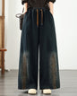 Vintage Washed Wide-Leg Jeans with Boho Embroidery