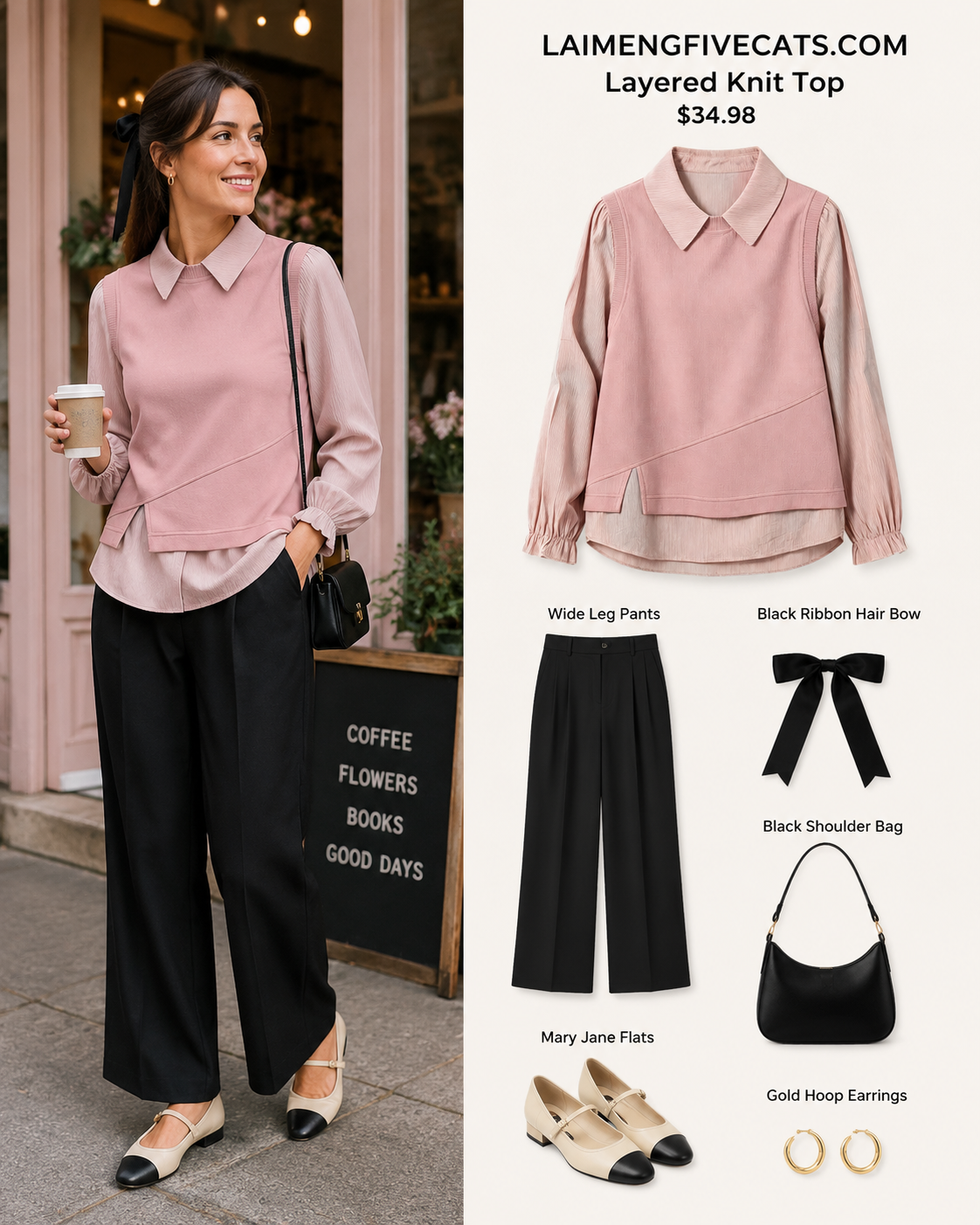 Women's Layered Knit Top | Lightweight Early Fall Collared Sweater Blouse