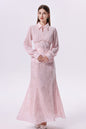 Elegant Long Sleeve Beaded Sequin Mermaid Maxi Dress Set