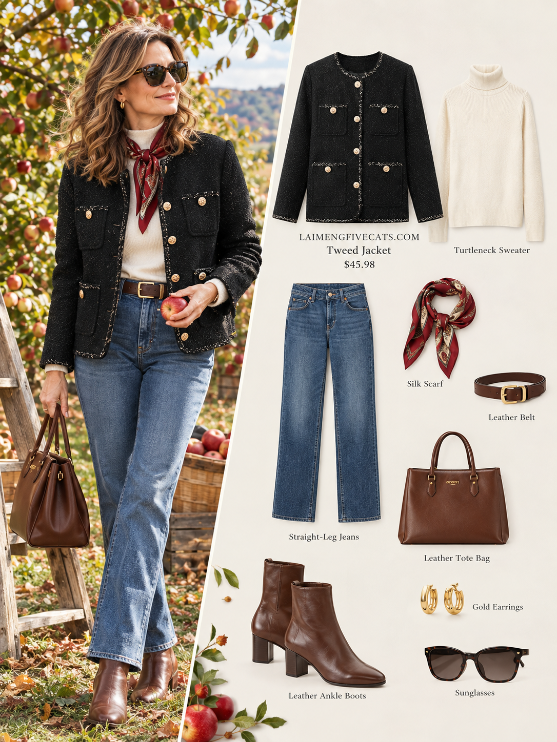 28687 Black Tweed Jacket with Gold Buttons