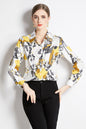 ESY-Women's Shirt Floral Print Long Sleeve Button Blouse