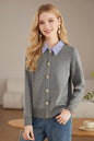 Women's Long Sleeve Sweater Knit Cardigan Tops - LAI MENG FIVE CATS