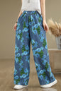 Women's Print Jeans Elastic Waist Wide Leg Pants