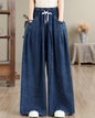 Vintage Loose Fit Drawstring High Waist Jeans Casual Wide Leg Pants