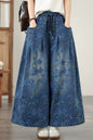 26-Women's Jeans Elastic Waist Baggy Wide Leg Denim - LAI MENG FIVE CATS