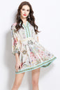 Women's V-Neck Floral Print Mini Dress