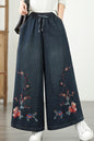 Women's Baggy Wide Leg Jeans Embroidery Pants