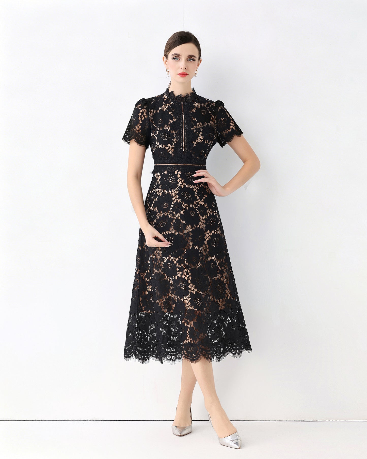 Lace Midi Dress | Timeless Evening Elegance