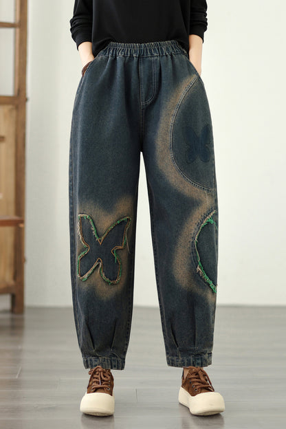 Women's Baggy Jeans Harem Pants Barrel Denim