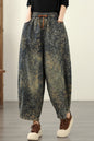 Women's Harem Baggy Jeans Drawstring Barrel Denim