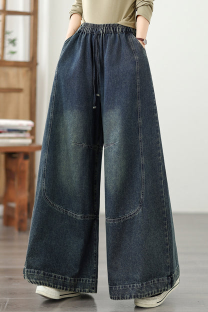 Women's Loose Jeans Baggy Wide Leg Denim Pants