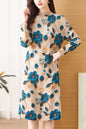 Women's Fall Long Sleeve Knitted Sweater Midi Dress