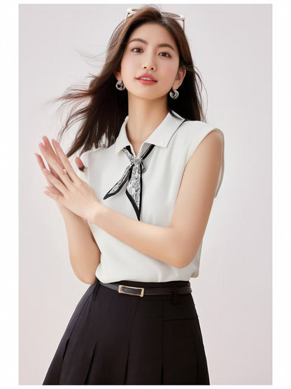 Women's Polo Shirt Sleeveless Knit Vest Blouses Top
