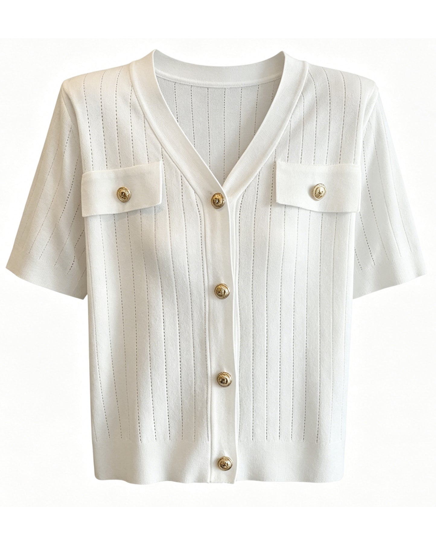 Button Knit Top – Lightweight Summer Cardigan