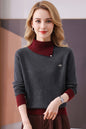 Women's Asymmetrical Lapel Sweaters Knit Pullover Tops