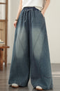 Women's Baggy Jeans Drawstring Waist Wide Leg Denim Pants