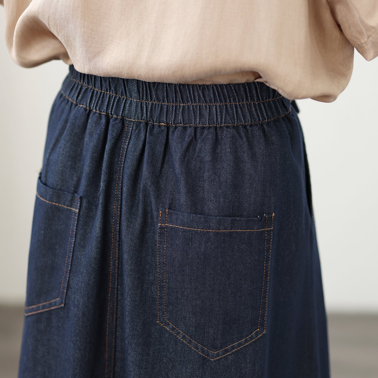 Bow Waist Wide Leg Jeans – Dark Wash Resort Denim Pants