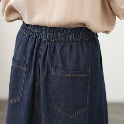 Bow Waist Wide Leg Jeans – Dark Wash Resort Denim Pants