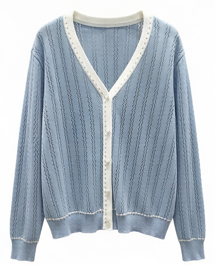 Lightweight Pointelle Knit Cardigan