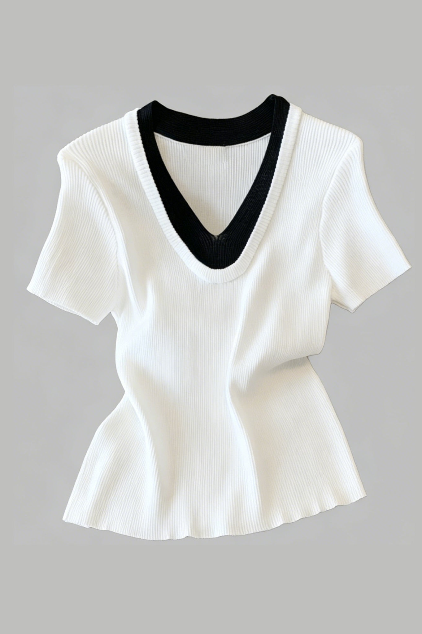 Summer Contrast Trim Knit Top